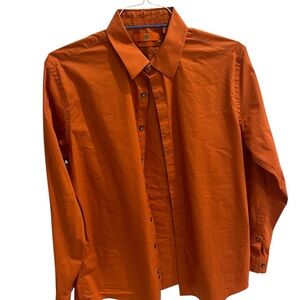 Egara Orange Casual Button Down Shirt